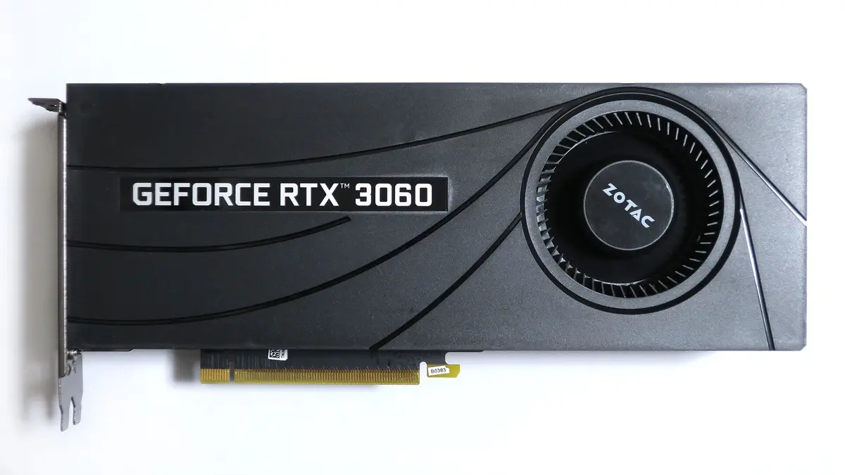 Zotac GeForce RTX 3060 12GB, a single-blower graphics card with the model name on the shroud